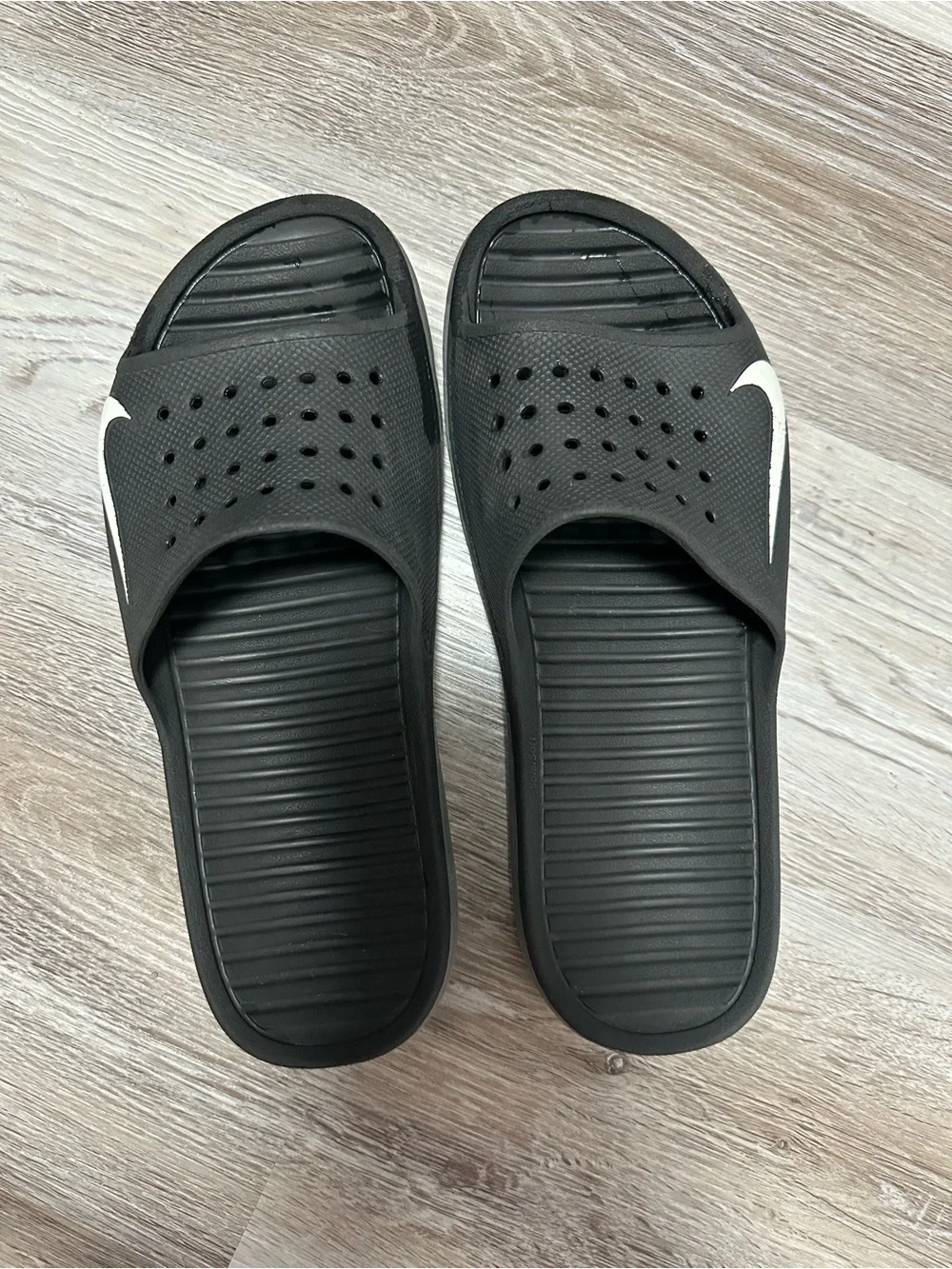 Nike Solarsoft Slide Sandals with White Swoosh Accent rare really good condition
